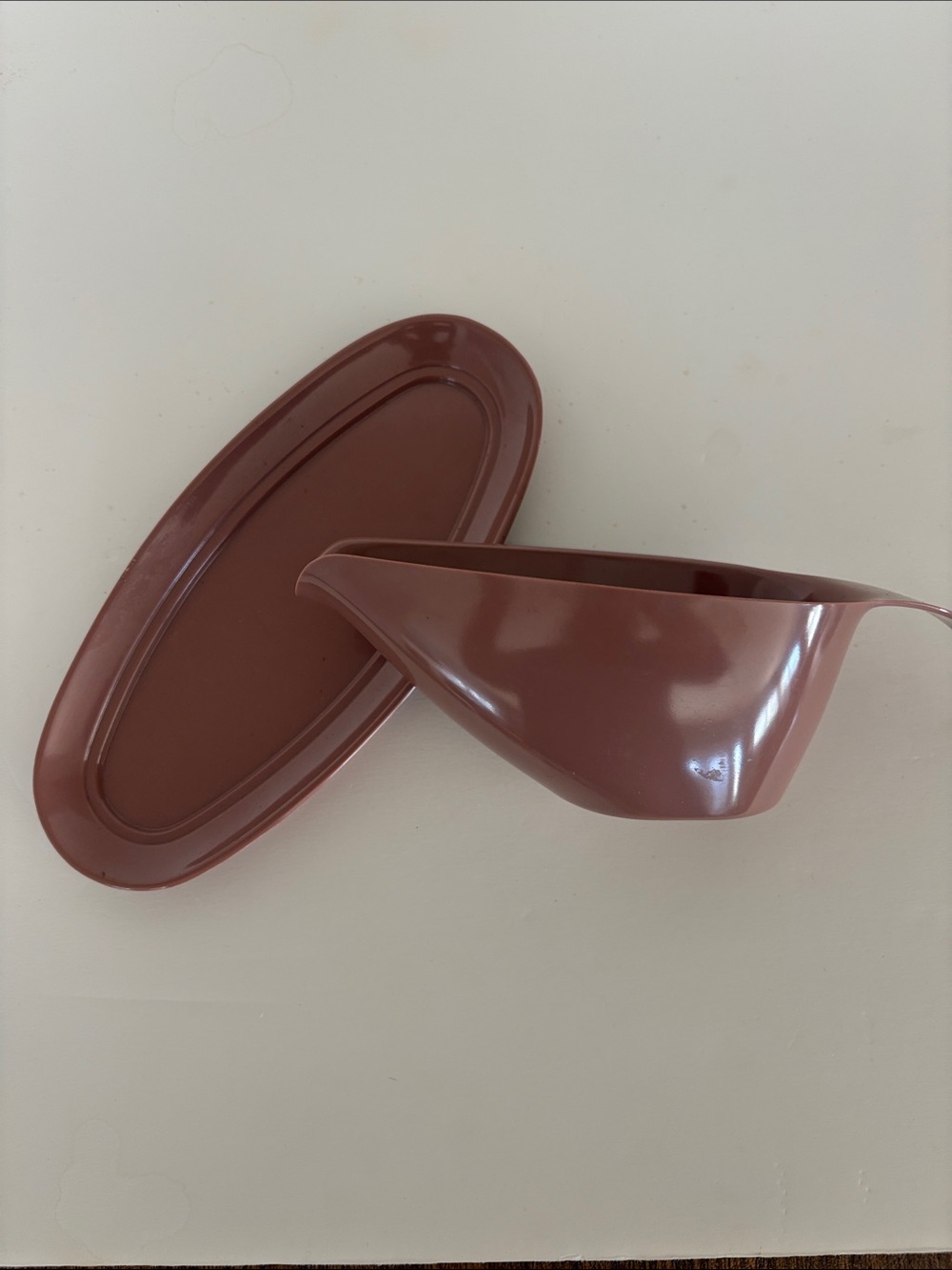 MELMAC DINNERWARE STETSON CORP GRAVY BOAT W/ MATCHING TRAY and Oval Bowl MCM - Picture 8 of 8